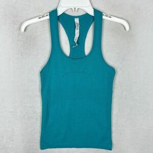 Lululemon Tank Top Shirt Womens 4 Green Turquoise Racerback Gym Training Yoga
